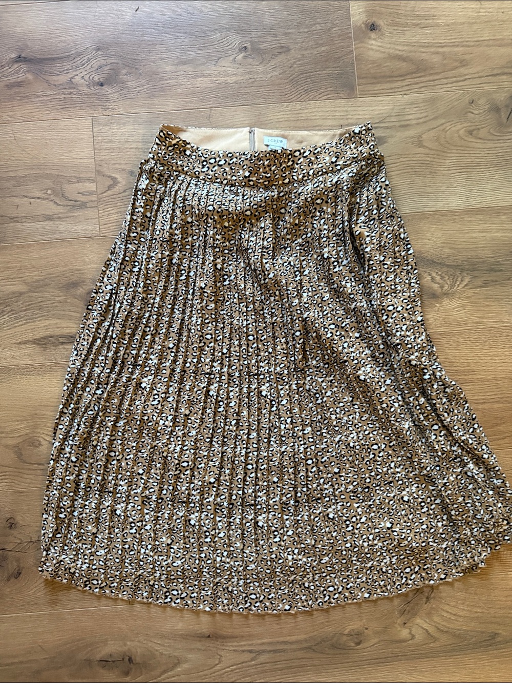 J. Crew Pleated Leopard-Print Midi Skirt - Brown